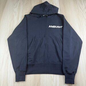 Ambush Mens Dark Navy Blue Long Sleeve Performance Hooded Sweatshirt Size XS